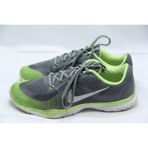 Nike Flex Trainer 6 Running Shoes Womens Size 7 Gray Green Training Gym Sneakers - Picture 3 of 7